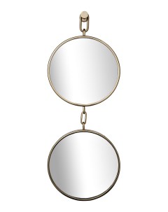 Зеркало двойное на подвесе в золотой металлической раме Garda decor