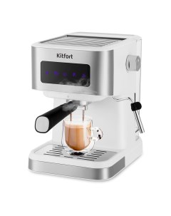 Кофеварка рожковая КТ 7139 1 05 кВт кофе молотый 1 5 л ручной капучинатор белый серебристый КТ 7139 Kitfort