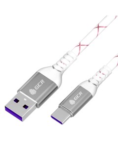 Кабель USB USB Type C экранированный быстрая зарядка 1 м белый розовый GCR C100 GCR 55301 Greenconnect