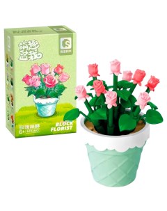 Конструктор 611060 Цветы в горшке розы Block Florist 67 деталей Sembo block