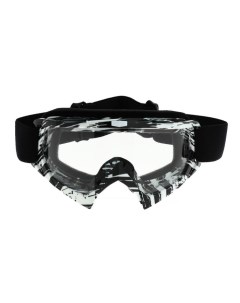 Очки маска для езды на мототехнике стекло прозрачное цвет белый черный ОМ 20 Nobrand