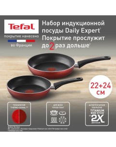 Набор сковород Daily Expert 04234810 22 24 см с антипригарным покрытием Tefal