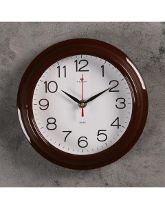 Часы настенные серия Классика Рубин 21х21 см коричневый обод Nobrand