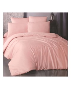 Комплект постельного белья King size Сатин розовый 6 предметов La besse