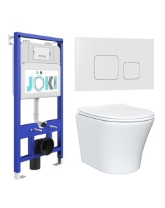 Комплект инсталляция JK01150 кнопка JK021531WM белая унитаз Astra JK8021052 белый Joki