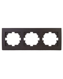 Рамка для розеток и выключателей RAIN трехместная горизонтальная черный графит мато Lezard