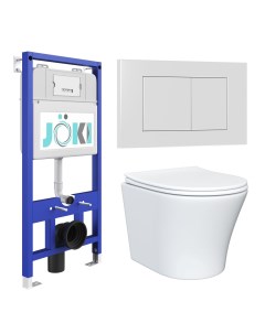 Комплект инсталляция JK01150 кнопка JK020522WM белая унитаз Astra JK8021052 белый Joki