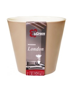 Горшок для цветов London D320 мм 15 7л на колесиках молочный шоколад Ingreen (пластик-центр)
