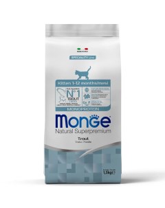 Сухой корм для котят и беременных кошек Cat Speciality Line Monoprotein форель 1 5кг Monge