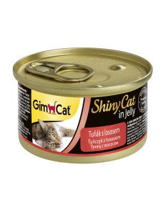 Консервы для кошек ShinyCat тунец лосось 70г Gimcat