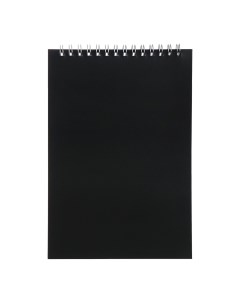 Блокнот а5 60 листов на гребне обложка пластик черный Calligrata