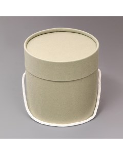 Подарочная коробка круглая серая с шнурком 12 х 12 см Nobrand