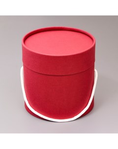 Подарочная коробка круглая бордовая с шнурком 12 х 12 см Nobrand
