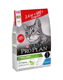 Корм для кошек для стерилизованных и кастрированных кролик сух 2 4кг 600г ПРОМО Pro plan