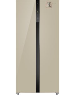 Холодильник Side by Side WSBS 500 Inverter NoFrost Beige Glass Weissgauff