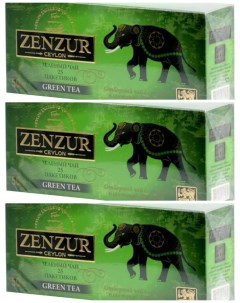Чай зеленый Green Tea 25 пакетиков х 3 шт Zenzur