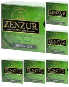 Чай зеленый 25 пакектиков х 6 шт Zenzur