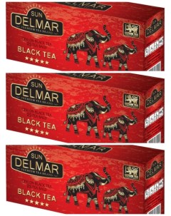 Чай черный Black Tea 25 пакетиков х 3 шт Sun delmar