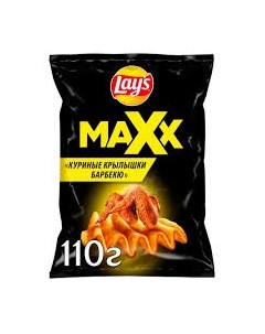 Чипсы Maxx картофельные куриные крылышки барбекю 110 г Lays