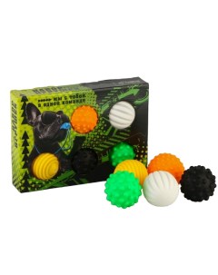 Игрушка для собак Набор мячей разноцветная Пушистое счастье