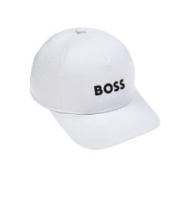 Бейсболка с черным логотипом белая Boss