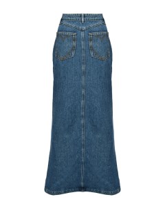 Юбка макси с имитацией задом наперед голубая Mo5ch1no jeans