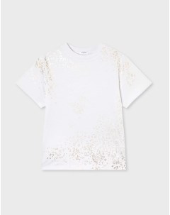 Белая футболка с принтом и майлер эффектом Gloria jeans