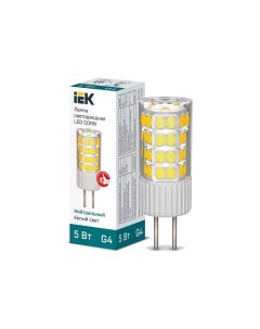 Лампа светодиодная LLE CORN 5 230 40 G4 Corn 5Вт капсульная 4000К нейтр бел G4 230В керамика Iek