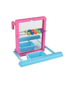 Игрушка для птиц Зеркало в рамке с жёрдочкой Flamingo