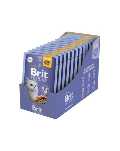 Premium пауч для кошек кусочки в желе Тунец 85 г упаковка 14 шт Brit*