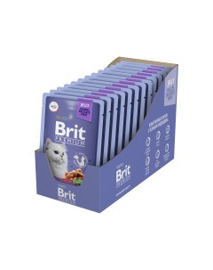 Premium пауч для кошек кусочки в желе Треска 85 г упаковка 14 шт Brit*