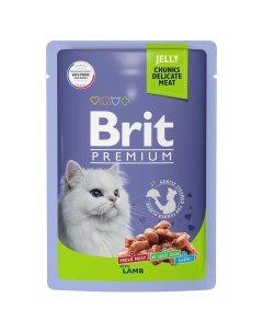 Premium пауч для кошек кусочки в желе Ягненок 85 г Brit*