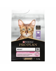 Сухой корм ПРО ПЛАН для взрослых кошек при чувствительном пищеварении с индейкой Pro plan
