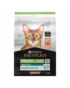 Сухой корм ПРО ПЛАН для взрослых кошек для поддержания здоровья почек после стерилизации с лососем Pro plan