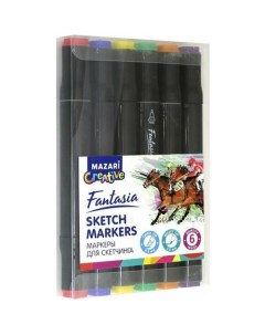 Набор маркеров для скетчинга Fantasia Main colors 6 штук Mazari