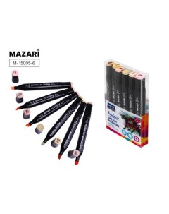 Набор маркеров для скетчинга Fantasia Skin colors 6 шт Mazari