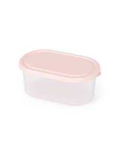 Контейнер пищевой пластик 0 65 л 22х14 5 см розовый овальный М5611 Альтернатива