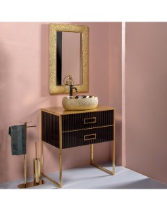 Мебель для ванной Monaco 80 со столешницей черная золото Armadi art