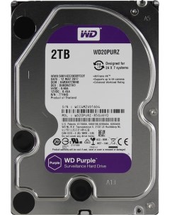 Жесткий диск HDD 2Tb Purple 3 5 5400rpm 64Mb SATA3 WD20PURZ Western digital