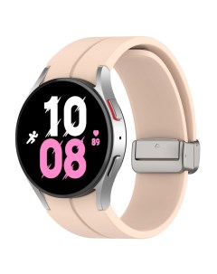 Силиконовый ремешок для Galaxy Watch 4 5 6 L серебристая застежка светло розовый Samsung