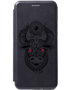 Чехол книжка на Samsung Galaxy A20s Grand Bull черный Gosso cases