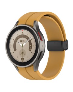 Силиконовый ремешок для Galaxy Watch 4 5 6 S черная застежка желто оранжевый Samsung