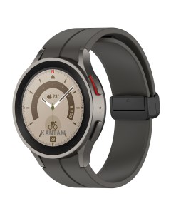 Силиконовый ремешок для Galaxy Watch 4 5 6 L черная застежка темно серый Samsung