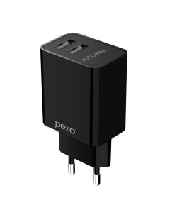 Сетевое зарядное устройство TC02 AUTO MAX 2 USB 2 1 A регуляция тока черный Péro