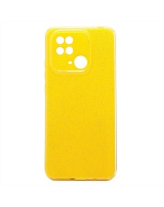Чехол Xiaomi Redmi 10C 220333QNY силиконовый с блестками желтый Promise mobile