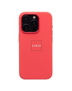 Чехол iPhone 15 Pro Silicone Case MagSafe анимация работает розово оранжевый премиум Promise mobile