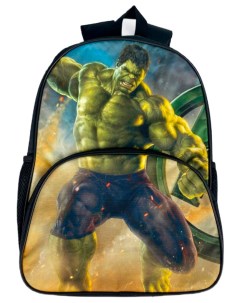 Рюкзак супергерой Халк Марвел Hulk Marvel черный 30х14х38 см 16 л Starfriend