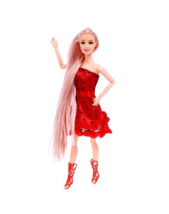 Кукла модель шарнирная Катя в платье МИКС Nobrand