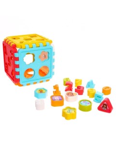 Развивающая игрушка сортер Куб с часиками Nobrand