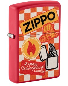 Зажигалка бензиновая Retro Design с покрытием Red Matte Zippo
